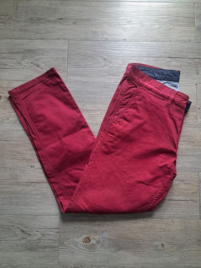 Pantalon chino Eden Park rouge bordeaux