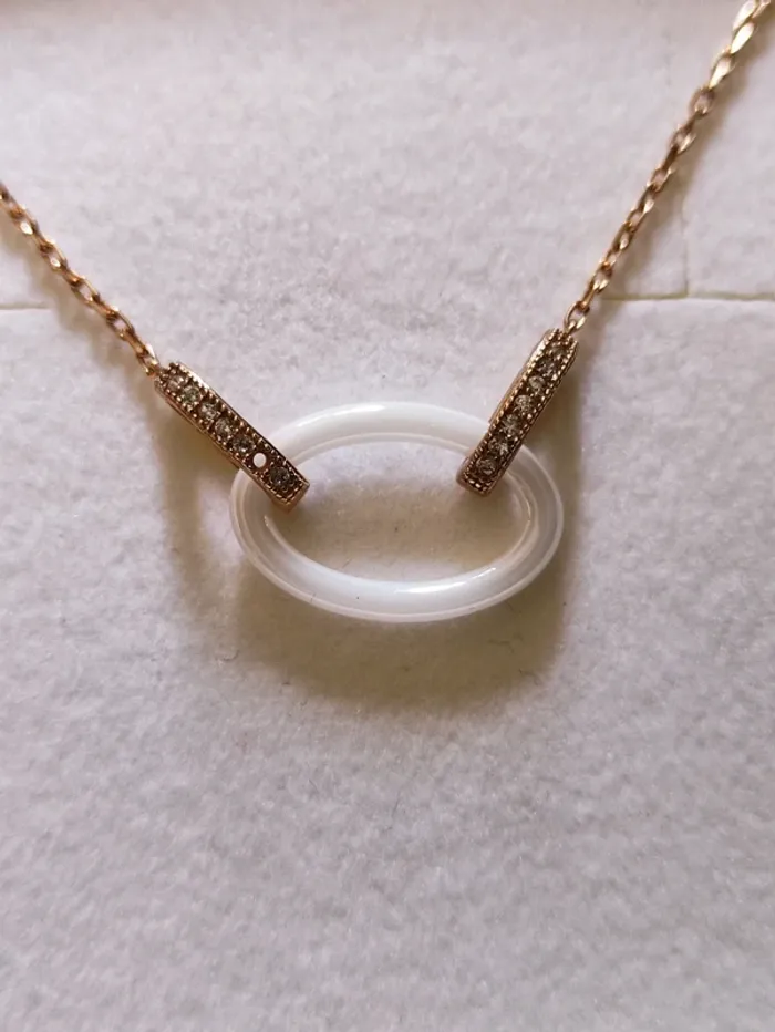 📿 bracelet plaqué or rose et céramique avec petit zirconium 💎