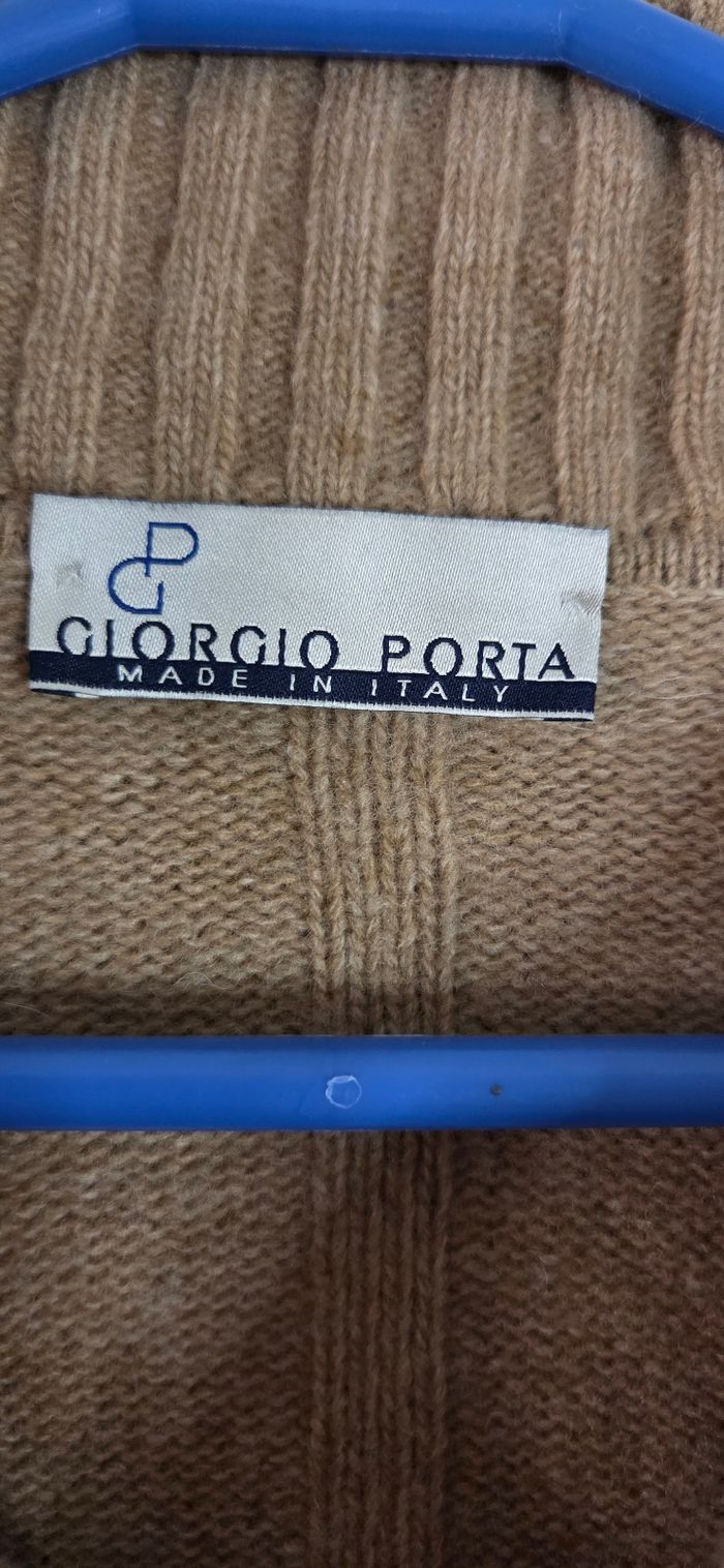 Pull Giorgio Porta 🇮🇹 100 % laine d’agneau – col châle torsadé – Made in Italy – très bon état - photo numéro 2