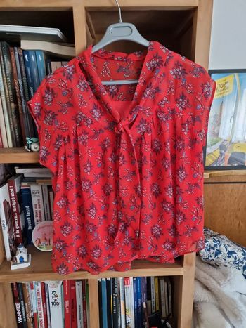 Chemisier Orfeo rouge en voile  M/L