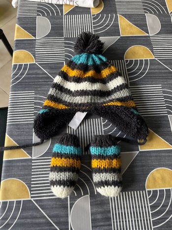 Bonnet et moufle 12 mois