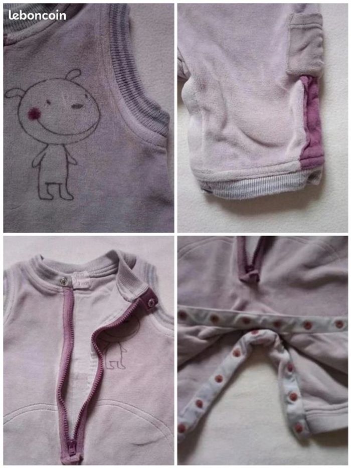 Lot pyjama sans manches fille taille 3 mois - photo numéro 5