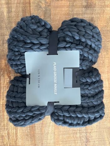 Plaid Grosse Maille Tendance - Gris Anthracite - Neuf étiquette