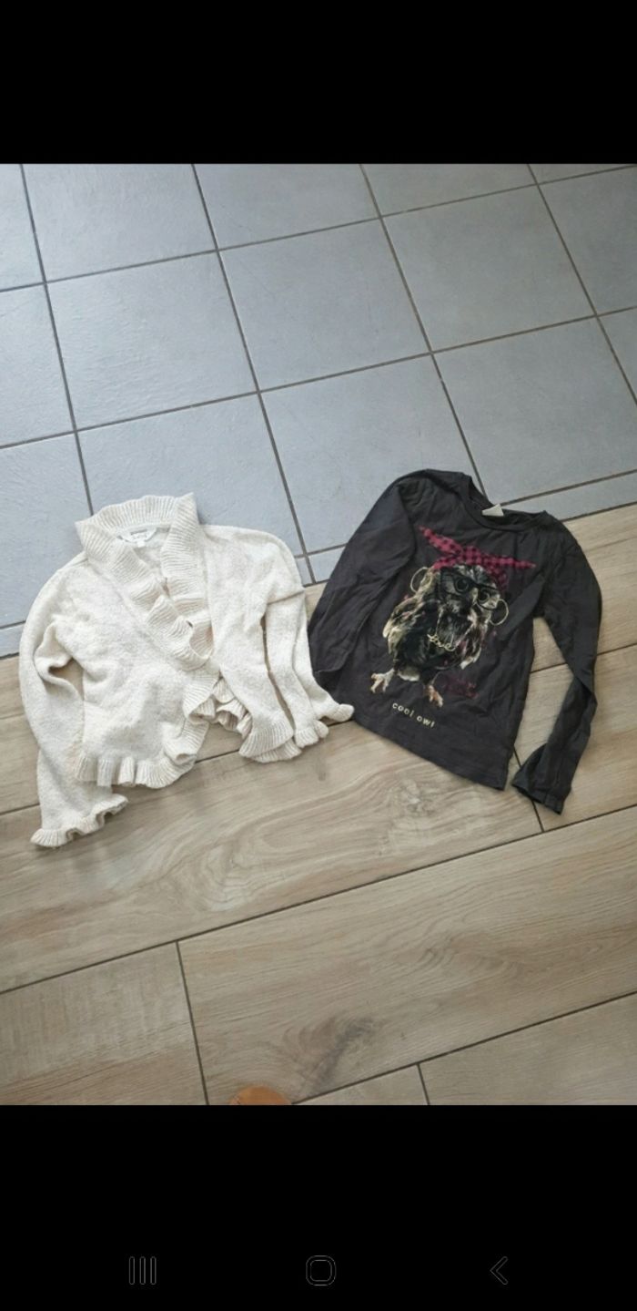 Veste gilet t-shirt zara fille 5/6 ans