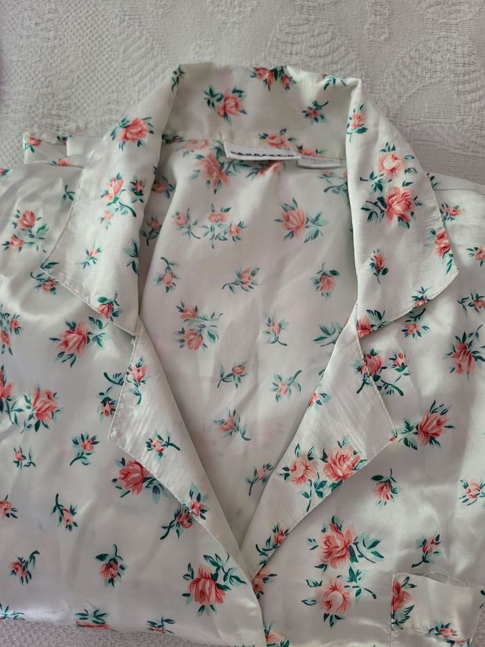 Chemise de nuit satinée imprimé fleurs - photo numéro 7
