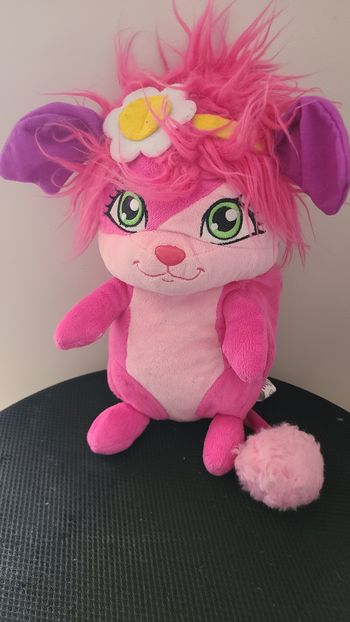 Doudou Peluche POPPLES ours rose fleur 2015 interactif