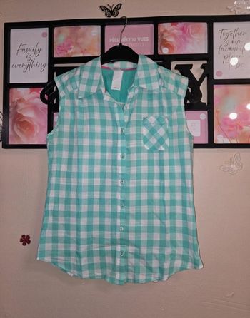 Jolie chemise sans manches vichy taille S 36