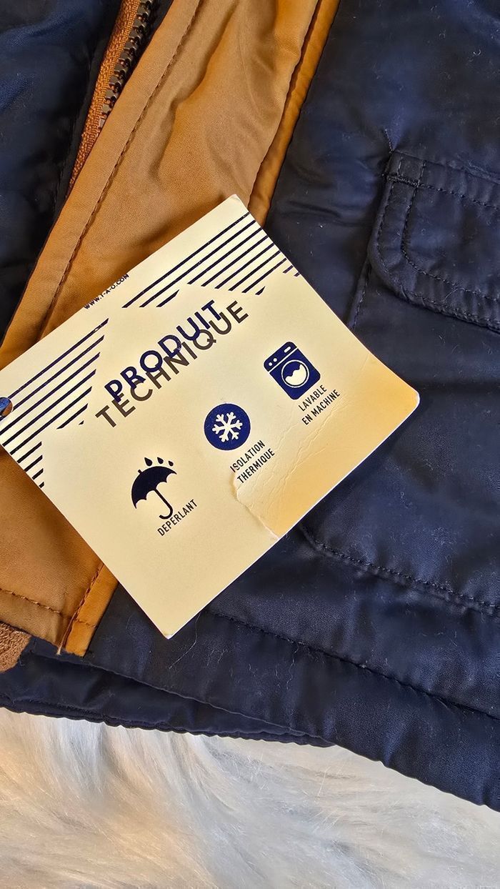 NEUF (NON PORTÉ) 🏷👌👌🤩😍💙💥superbe parka chaud /déperlant 12 mois garçon(fourrure amovible)💙😍🤩👌 - photo numéro 5