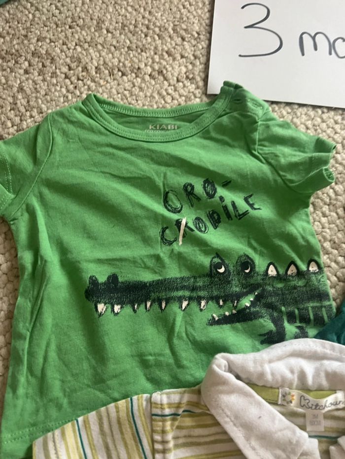 Lot tee shirt vert 3 mois - photo numéro 4