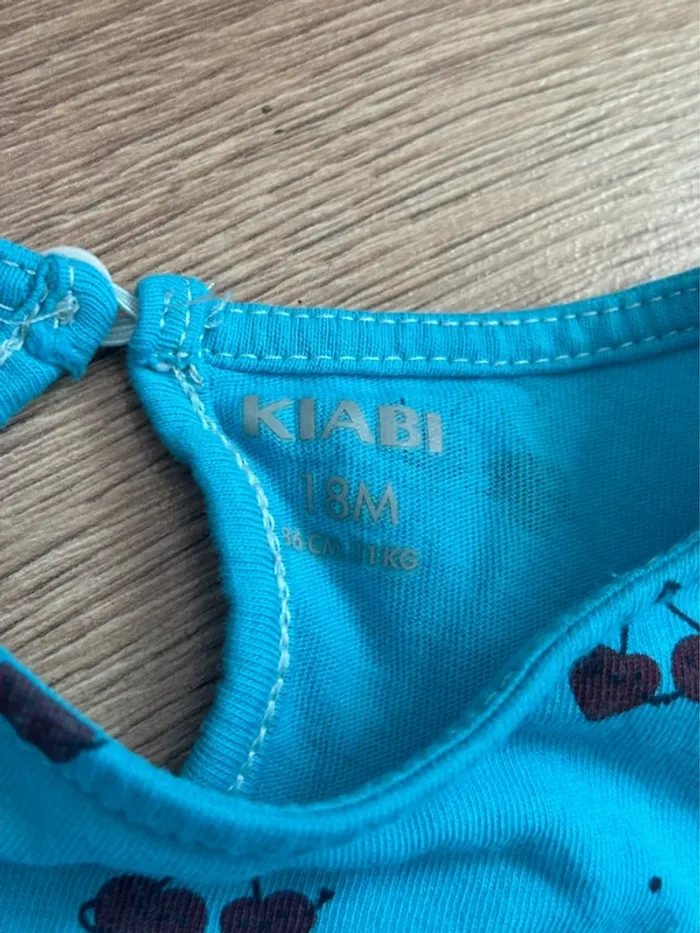 T-shirt turquoise cerise Kiabi - photo numéro 2