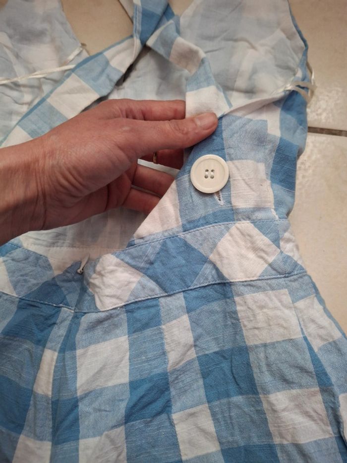Salopette combinaison décontracté à carreaux - photo numéro 3