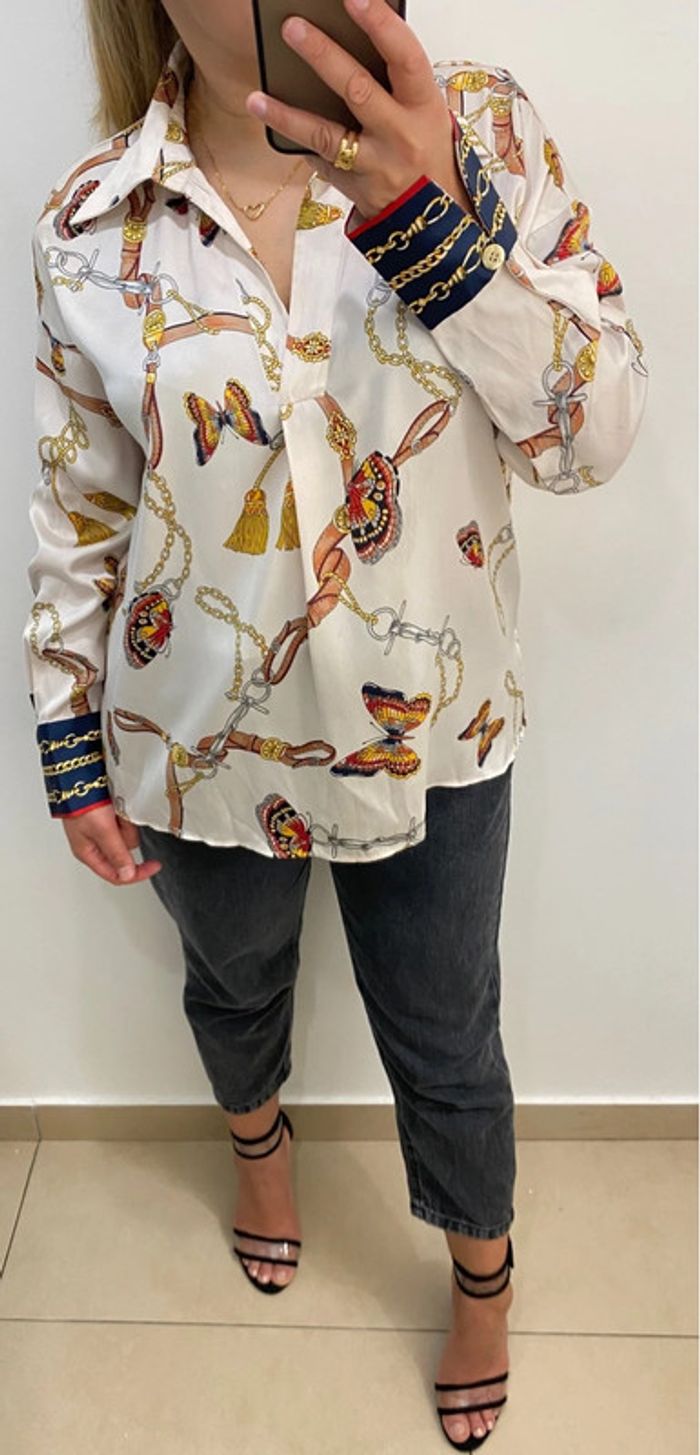 Blouse fluide satinée Zara - photo numéro 4