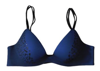 Soutien gorge bleu et noir. Push up. Armature. La Senza. 80A
