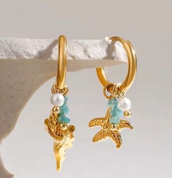 Boucles d’oreilles dorées Summer Vibes – Acier inoxydable – Neuf