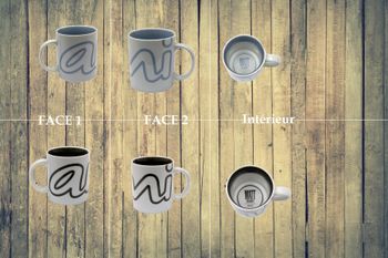 2 Mugs Citroën AMI (Watt Else) 320ml - Bleu et Kaki - neufs et scellés