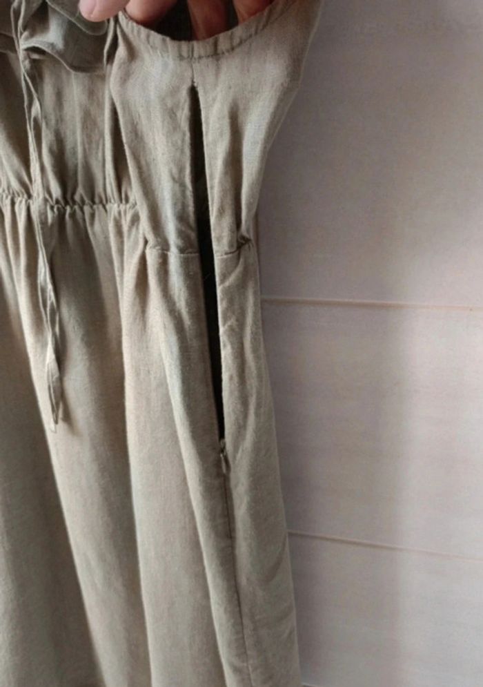 Robe Caroll 100% lin kaki t.42 - photo numéro 6