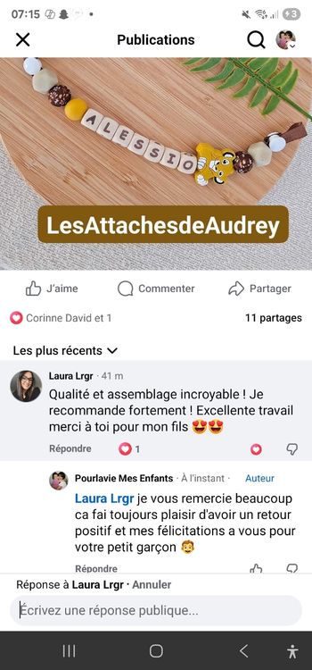 Avis sur mes créations