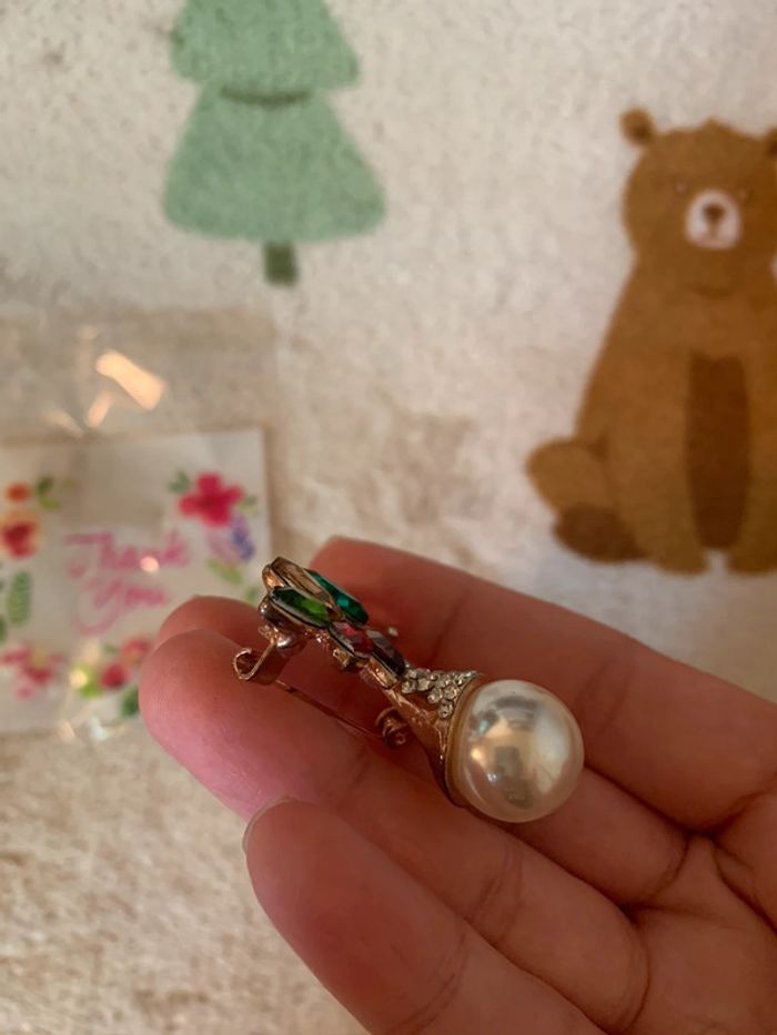 Broche fleur et perle - photo numéro 6