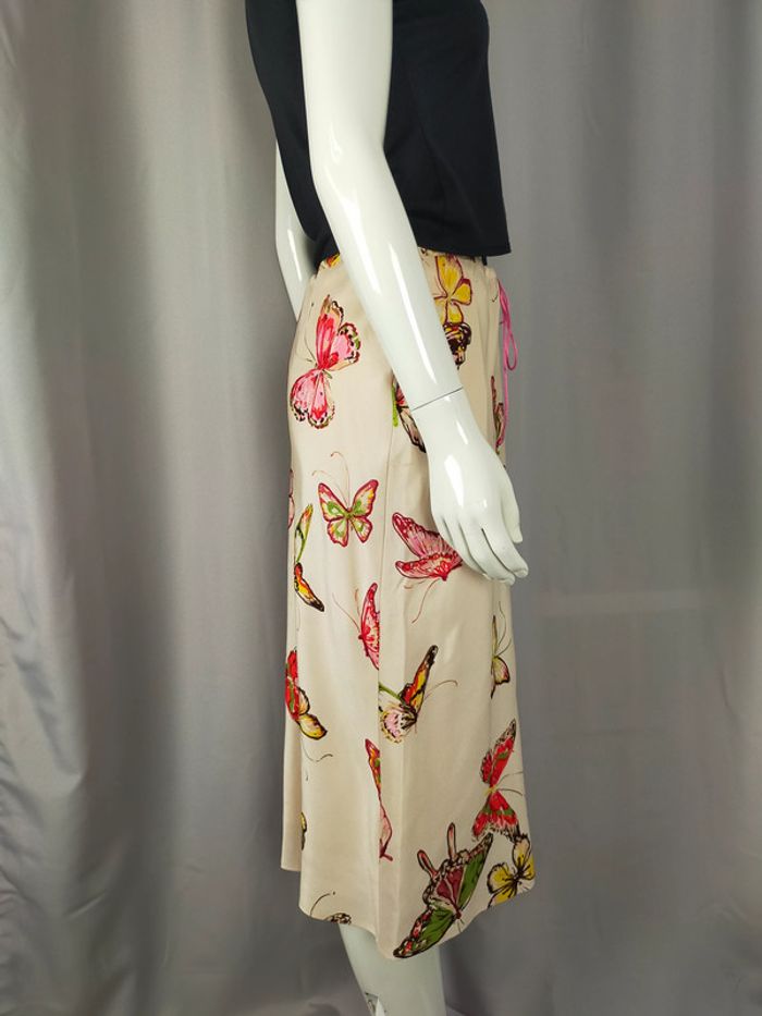 Jupe midi 100% soie Gérard Darel – Papillons colorés – T. 40 - photo numéro 8