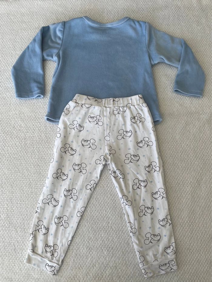 Pyjama garçon 2 pièces bleu clair et blanc Disney Mickey 36 mois - photo numéro 5
