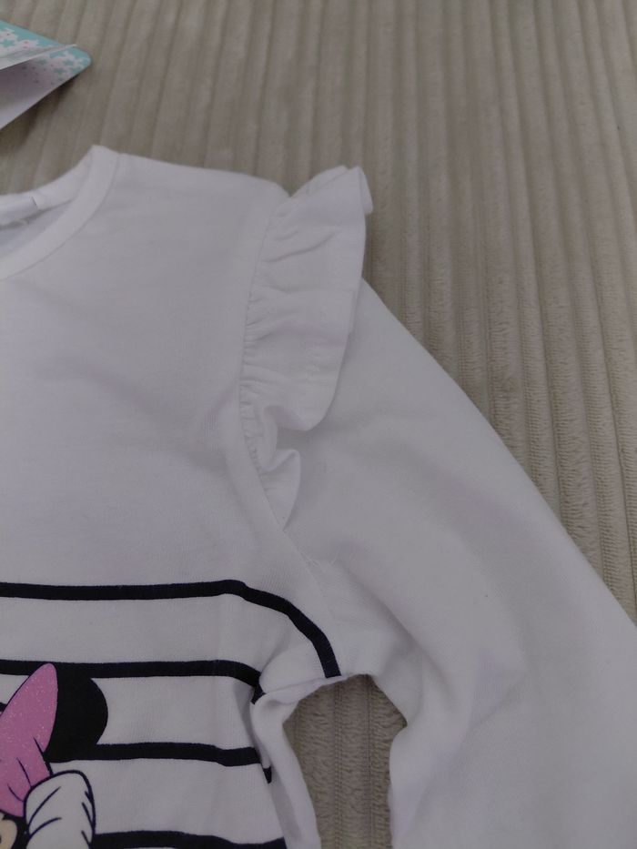 T-shirt marinière manches longues Disney Minnie taille 36 mois - photo numéro 3