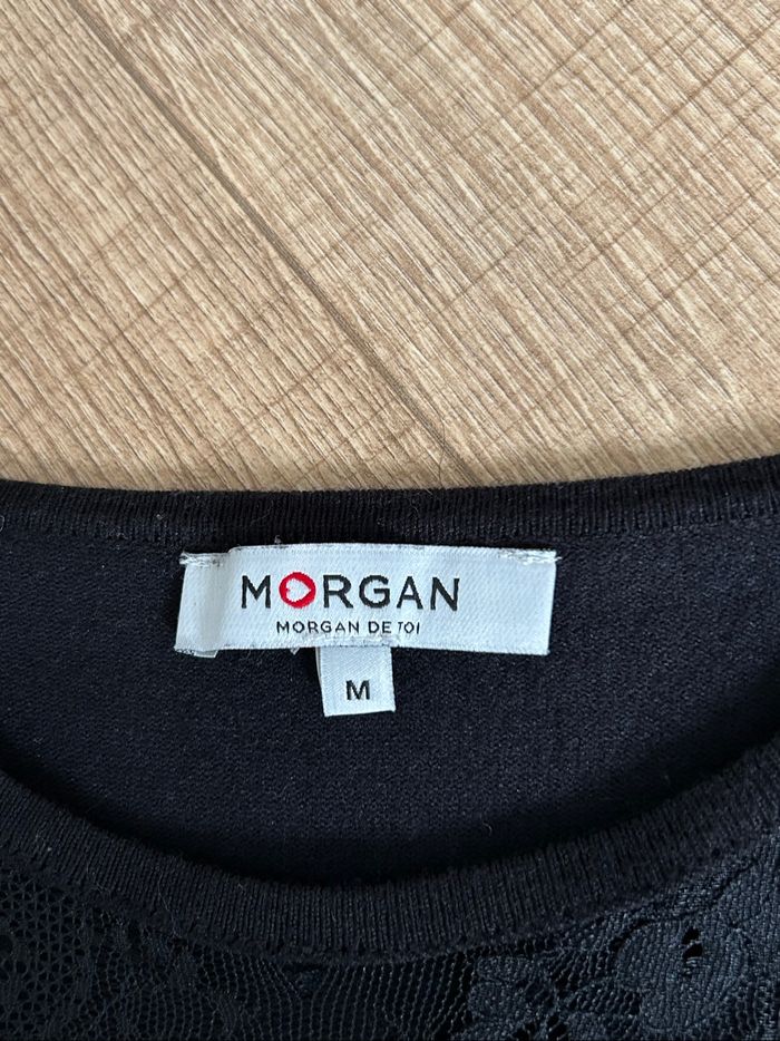 Pull noir avec dentelle à manches longues Morgan taille M TBE - photo numéro 10