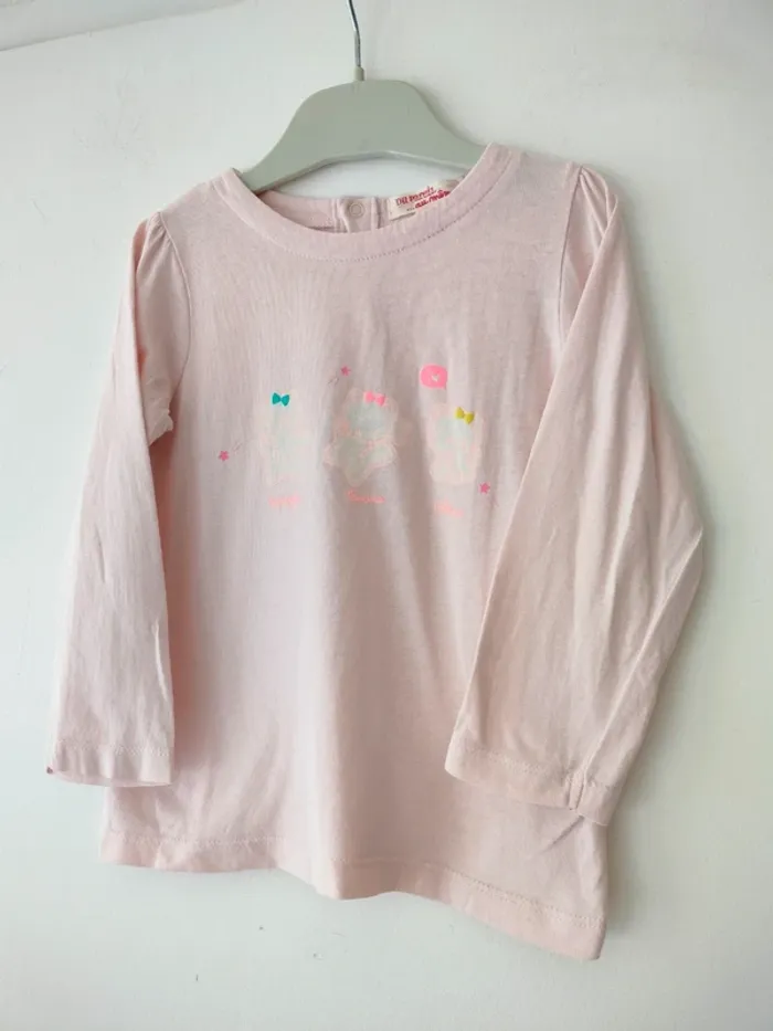 (a) t-shirt rose clair DPAM 24m - photo numéro 2