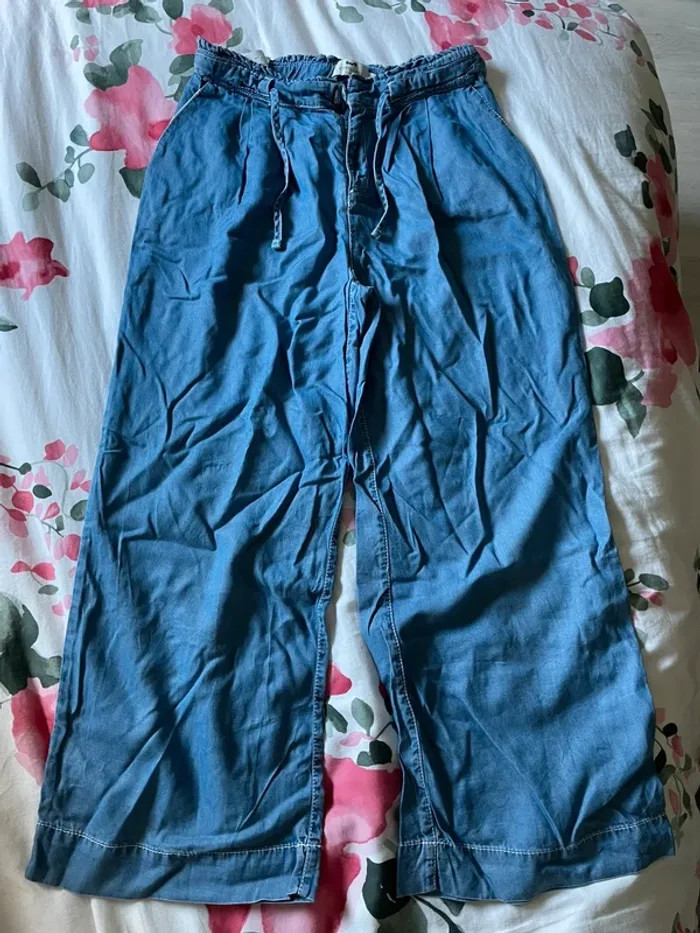 Pantalon jean large fluide bleu Cyrillus