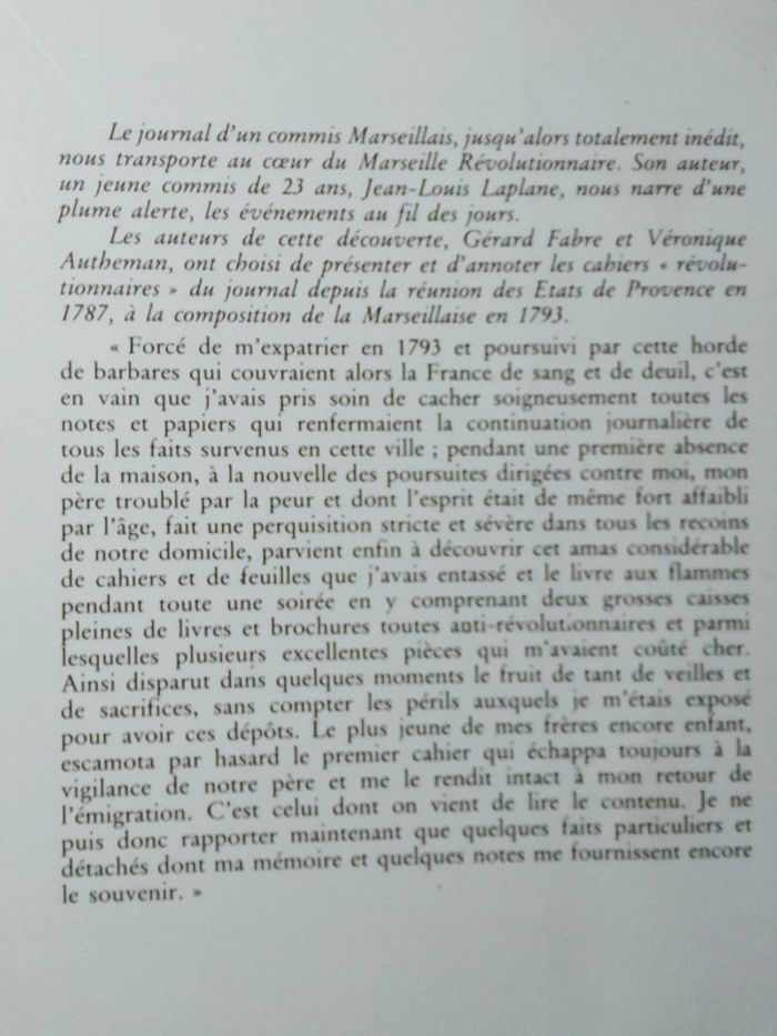 Jean-Louis Laplane - Journal d'un Marseillais 1789-1793 - photo numéro 3