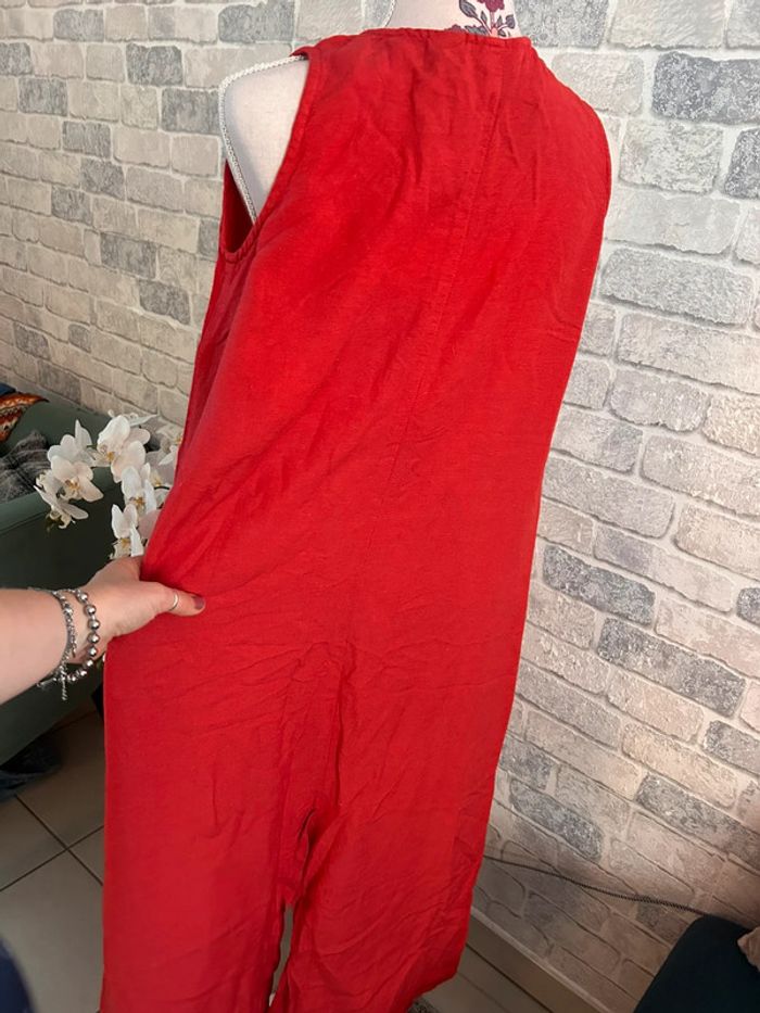 Robe d’été rouge en lin femme M - photo numéro 7