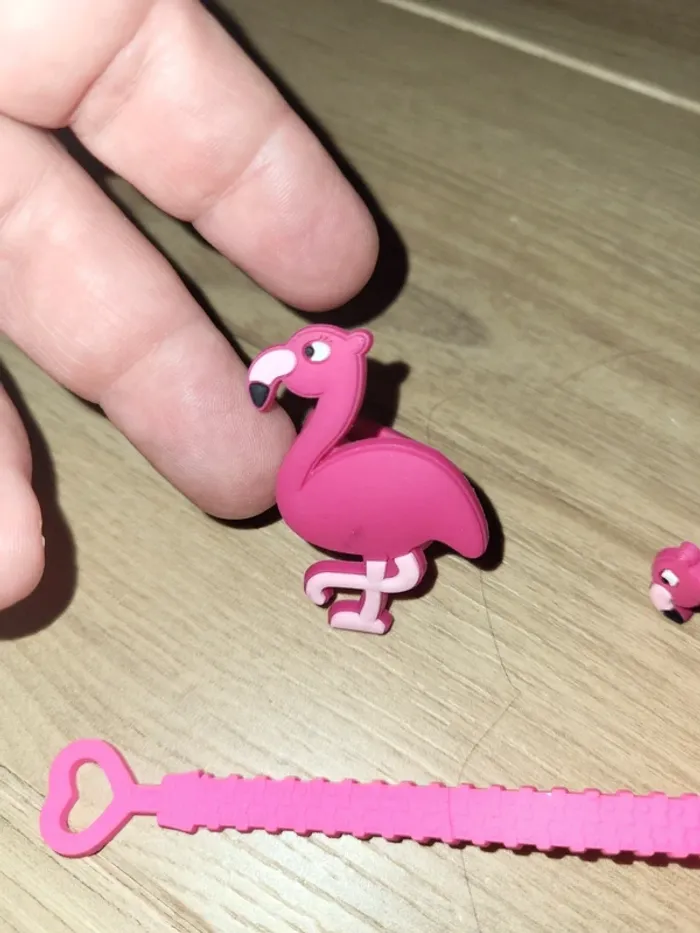 Lot bracelets et bague Flamand rose - photo numéro 3