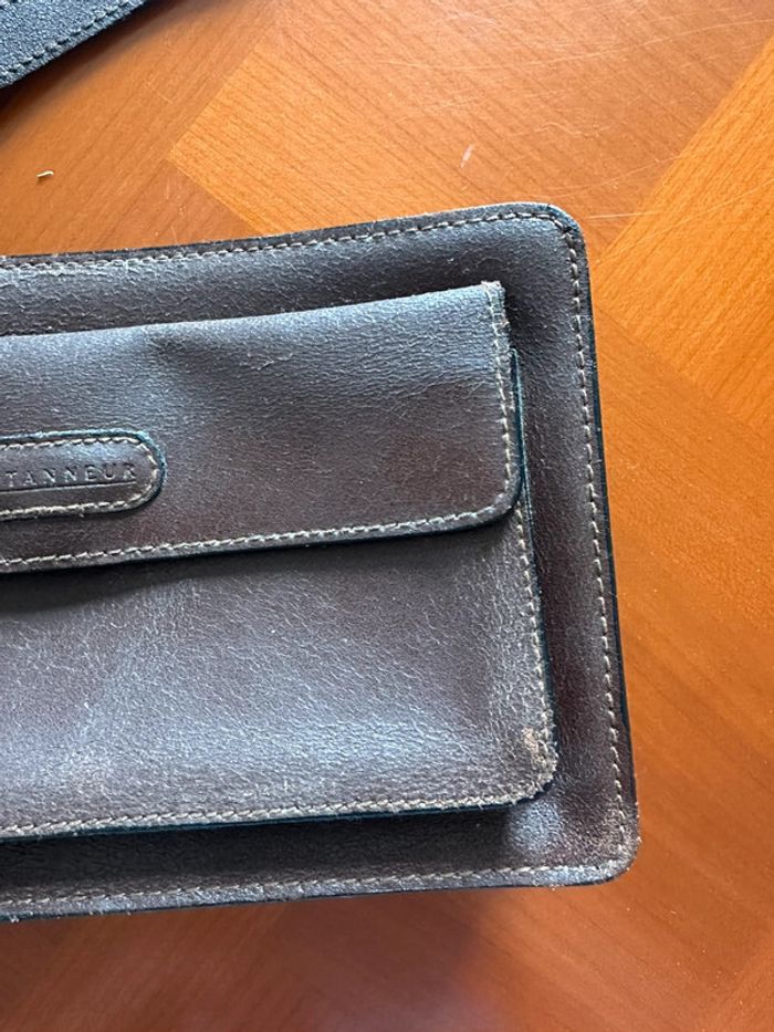 Sublime sacoche à main, homme, cuir, marron, marque le tanneur - photo numéro 2