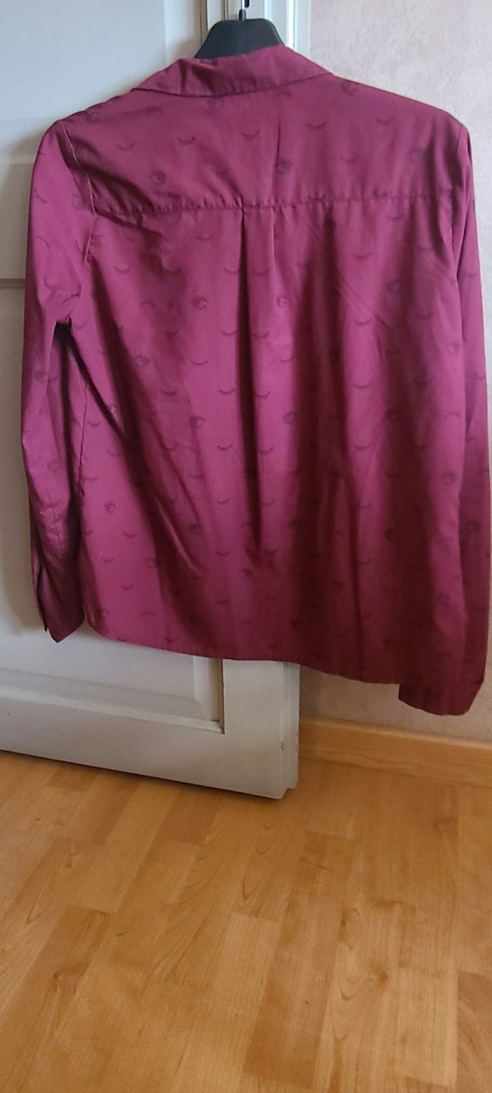 Chemise bordeaux femme à motif - photo numéro 2