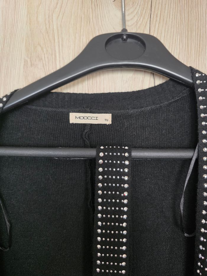 GILET FEMME NOIR STRASS AVEC CEINTURE TAILLE UNIQUE D'UN  34,/40 MARQUE MOOCCI - photo numéro 7