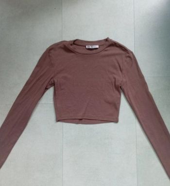 T shirt manches longues cropped taille S
