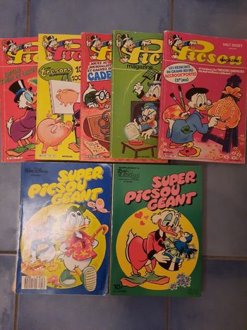 Lot de 5 livres picsou + 2 supers picsou geants