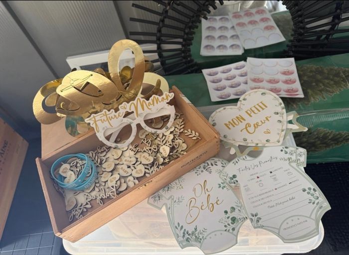 Set babyshower gender reveal