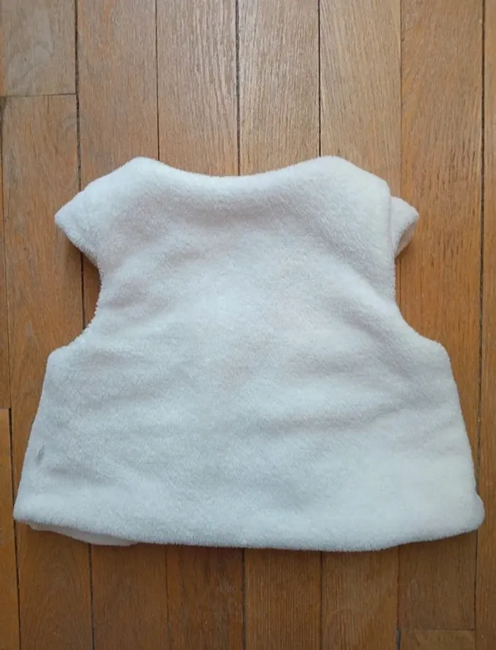 Gilet cardigan fille fourrure sans manches Obaibi 24 mois - photo numéro 8