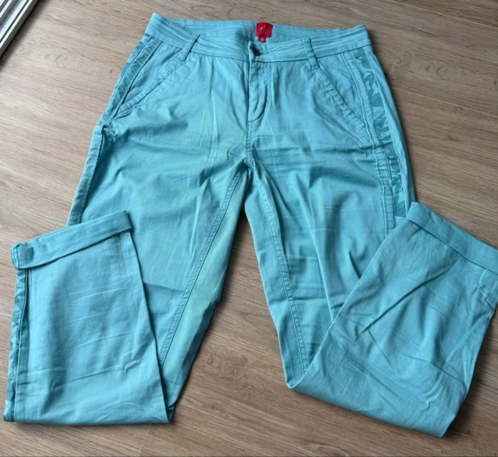 Pantalon chino bleu ciel « Miss Captain Tortue » - photo numéro 2