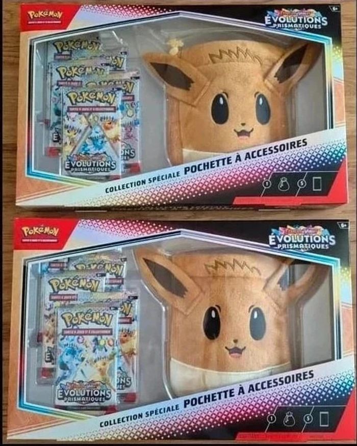 Lot de 2 Pokémon Coffret EV8.5 Pochette Accessoires Évolutions Prismatiques FR Neuf