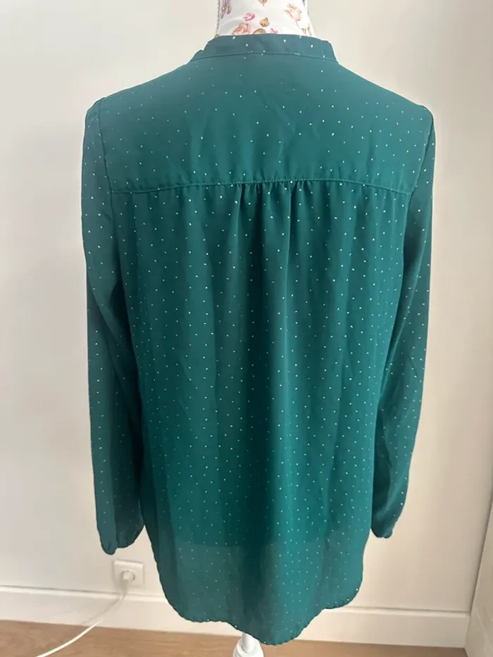 Chemise verte à pois doré - photo numéro 4
