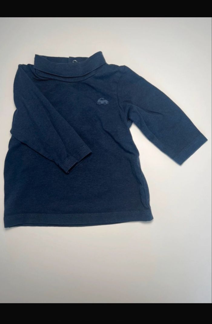 👕 Lot de 2 cols roulés bébé (bleu marine & blanc)