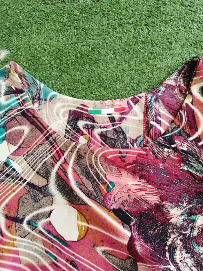 Débardeur dos ouvert made in Italia a motif colorées taille M - photo numéro 4