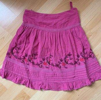 Jupe rose en velours 8 ans