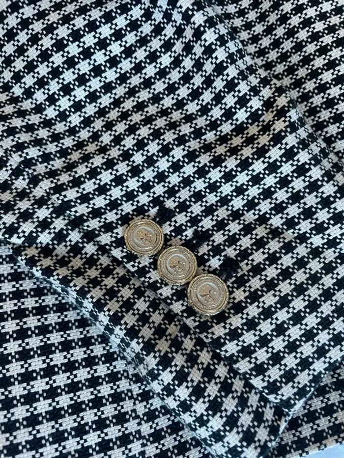 Veste blazer tailleur Zara à carreaux croisé taille XS - photo numéro 6