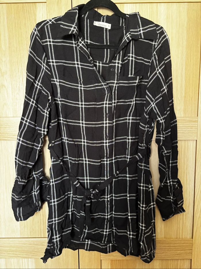 Chemise à carreaux noirs de grossesse Premaman t.xl