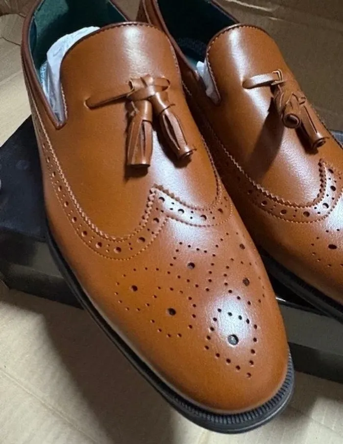 elong chaussure mocassin homme marron taille 43 - photo numéro 4