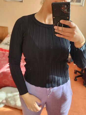Pull noir col rond TU 36/40