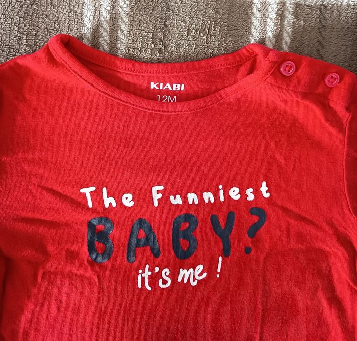 👕 T Shirt Rouge Enfant - 12 Mois / Kiabi - photo numéro 2