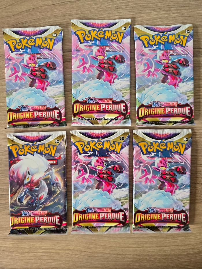 Lot de 6 boosters carte pokemon épée et bouclier origine perdue